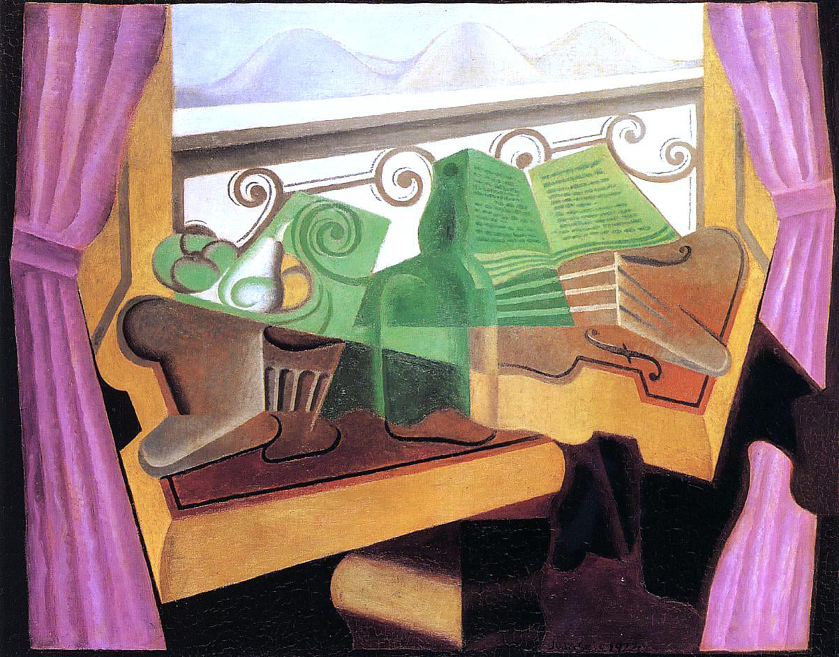 Juan Gris Open Window with Hills - Canvas Print