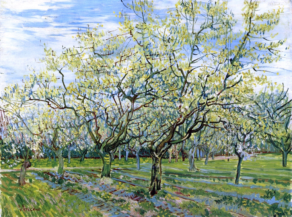 Vincent Van Gogh Orchard with Blossoming Plum Trees - Canvas Print