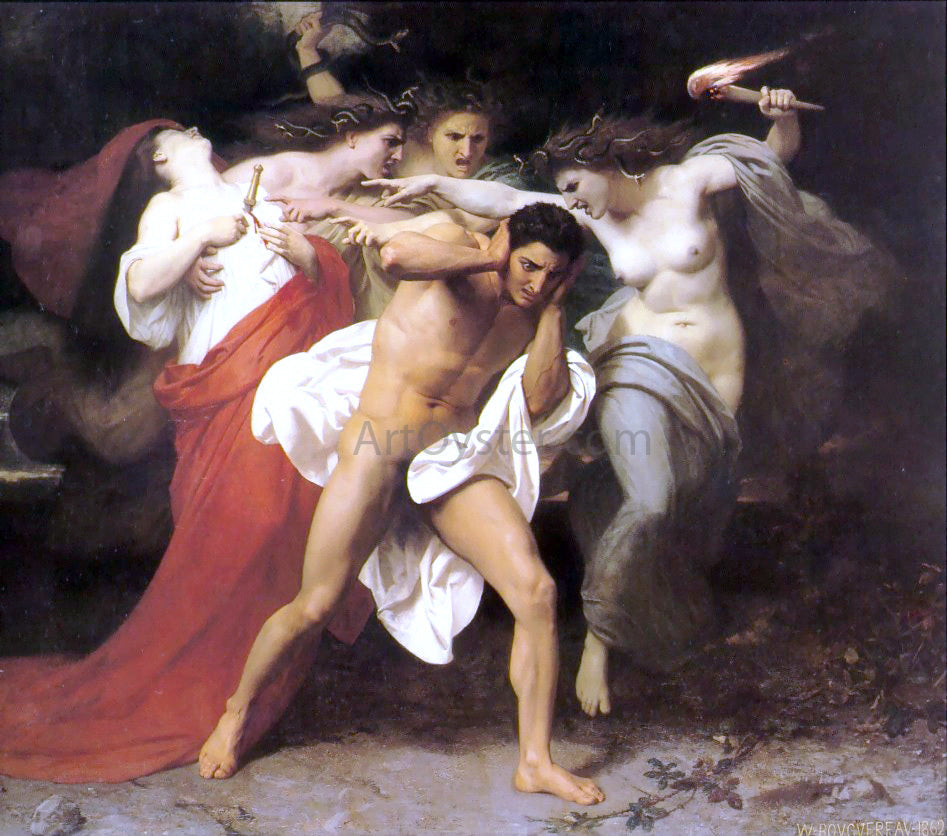 William Adolphe Bouguereau Orestes Pursued by the Furies - Canvas Print