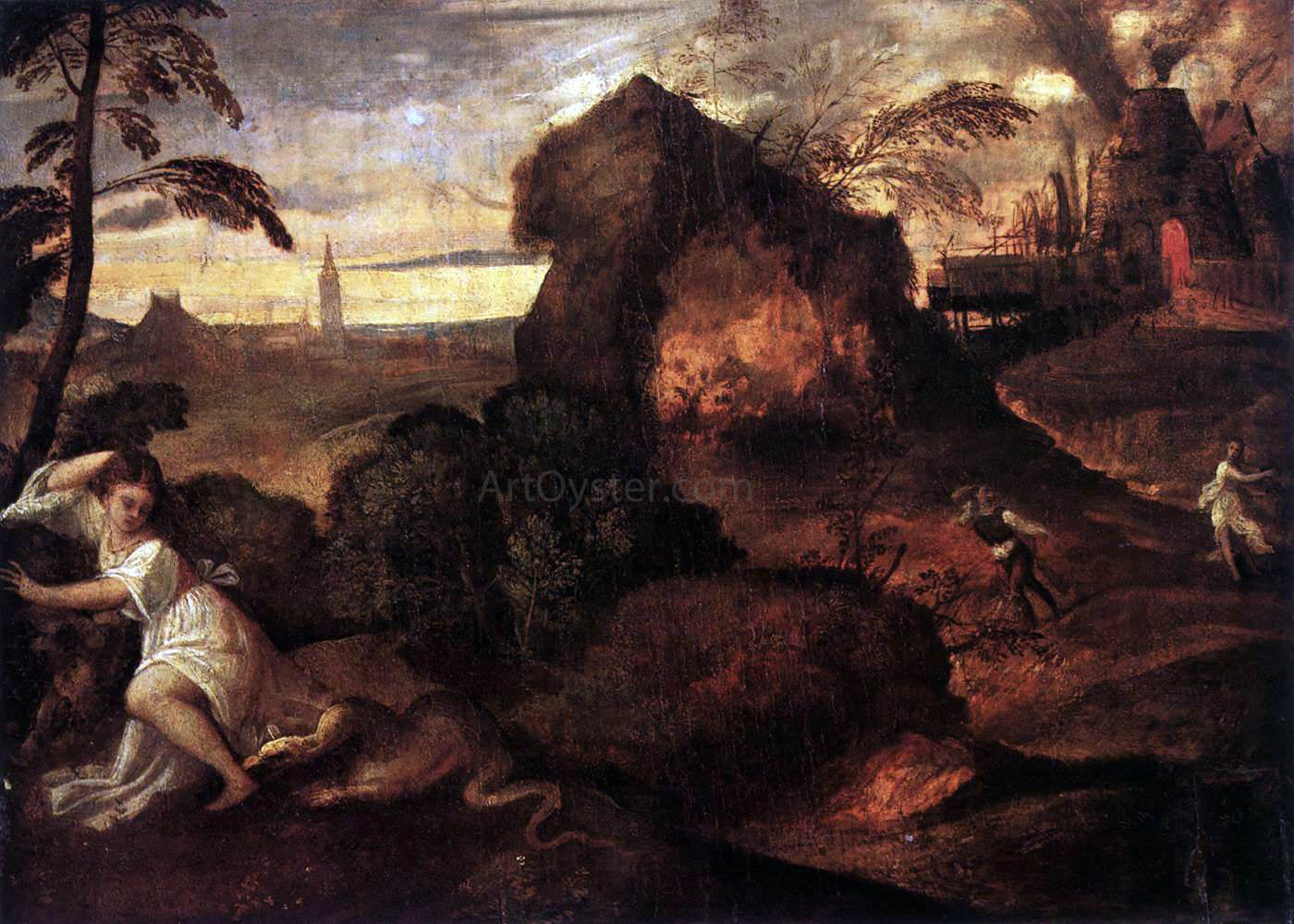 Titian Orpheus and Eurydice - Canvas Print