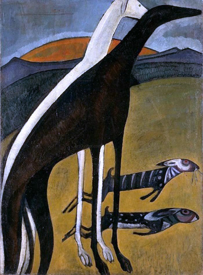 Amadeu De Sousa Cardoso Os galgos - Canvas Print