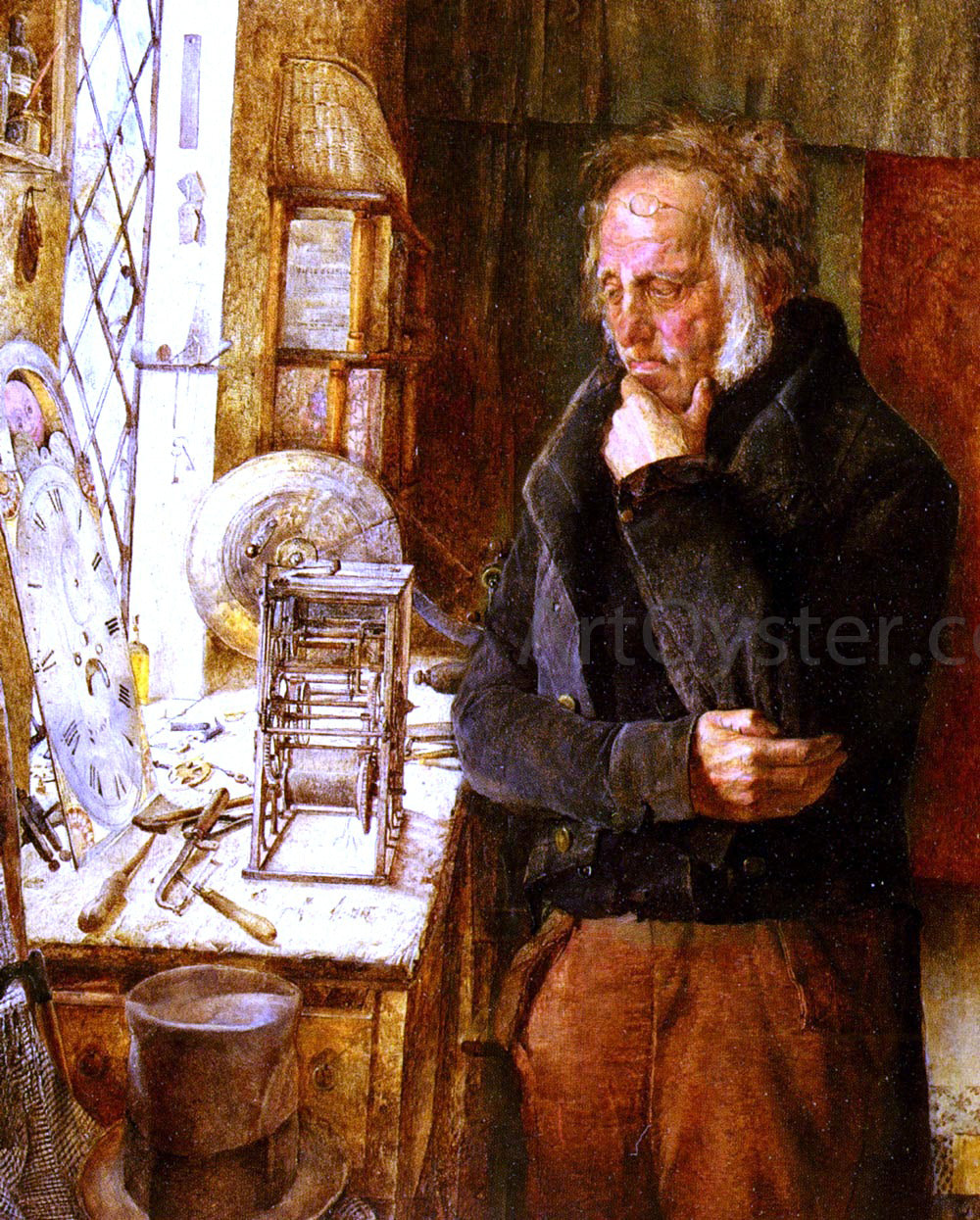 James Campbell Our Village Clockmaker Solving A Problem - Canvas Print