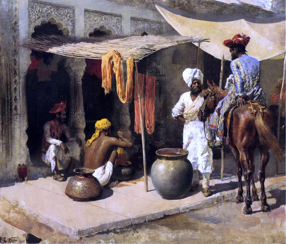 Edwin Lord Weeks Outside an Indian Dye House - Canvas Print