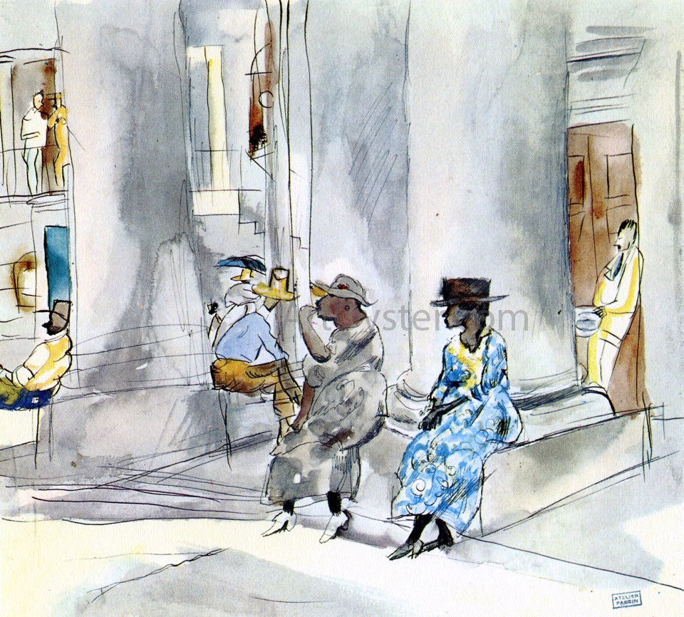 Jules Pascin Outside the Church - Canvas Print