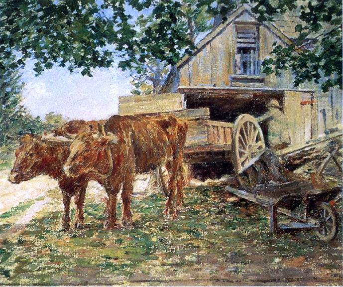 Theodore Robinson Oxen - Canvas Print