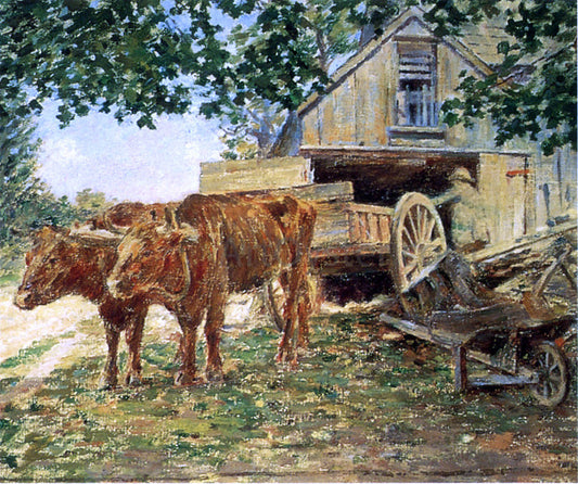 Theodore Robinson Oxen - Canvas Print