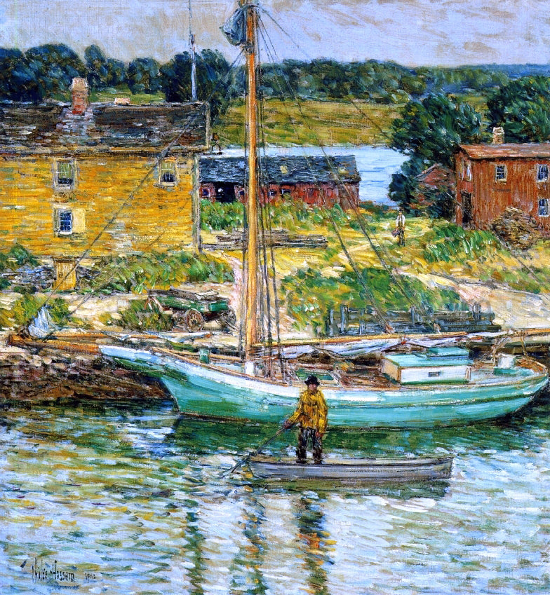 Frederick Childe Hassam An Oyster Sloop, Cos Cob - Canvas Print