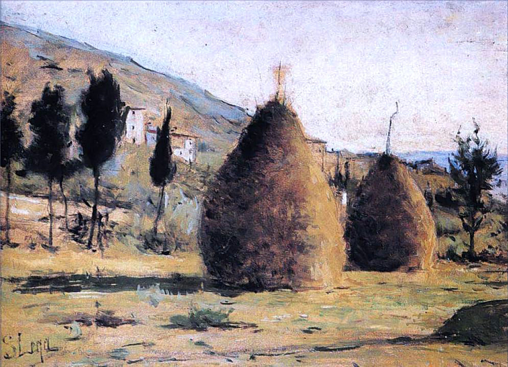 Silvestro Lega Pagliai al Sole - Canvas Print