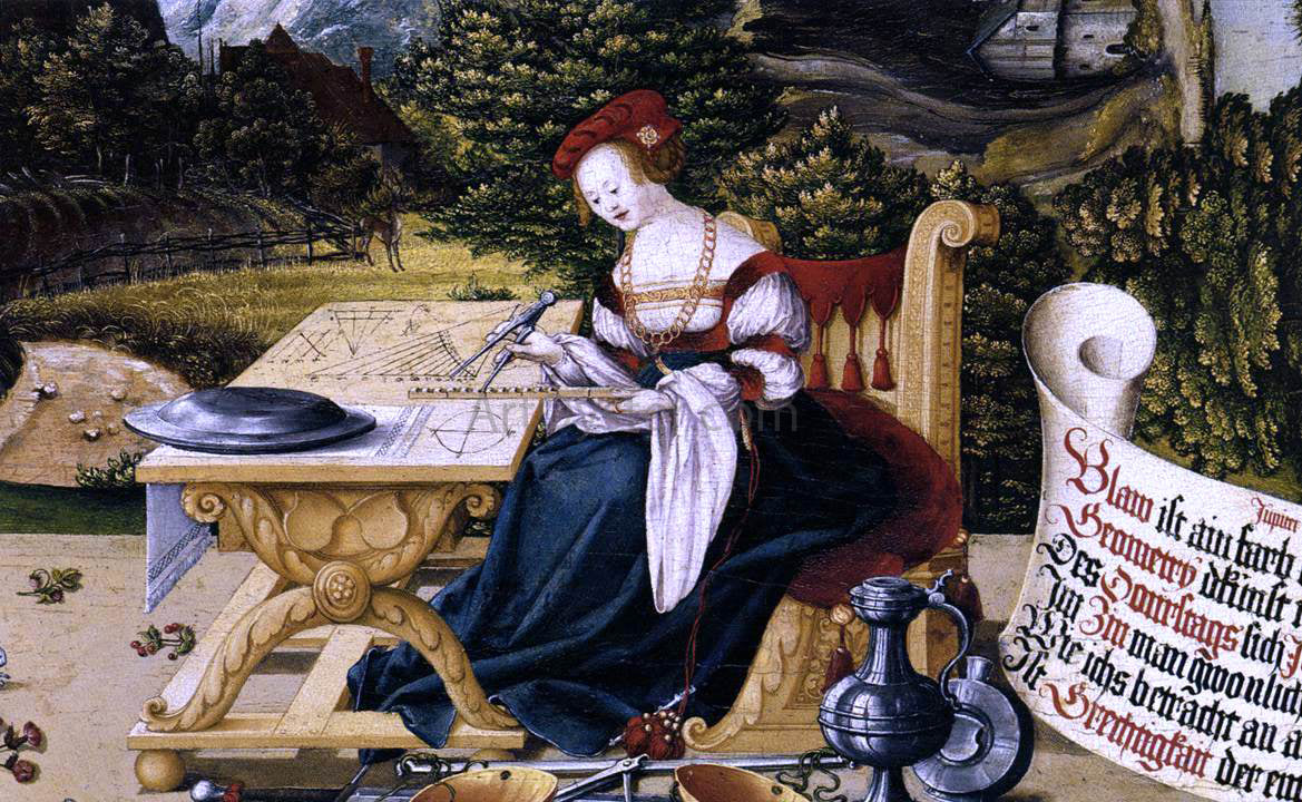 Martin Schaffner Painted tabletop for Erasmus Stedelin (detail) - Canvas Print
