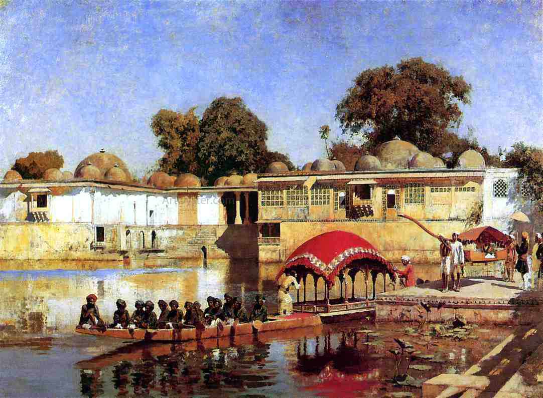 Edwin Lord Weeks Palace and Lake at Sarket-Ahmedabad, India - Canvas Print