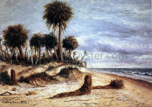 William Aiken Walker Palm Trees on the Beach at Fort Walton - Canvas Print