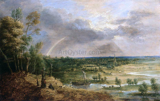 Lucas Van Uden Panoramic River Landscape - Canvas Print
