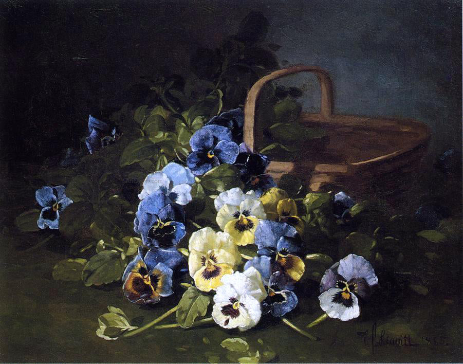 Edward C Leavitt Pansies - Canvas Print