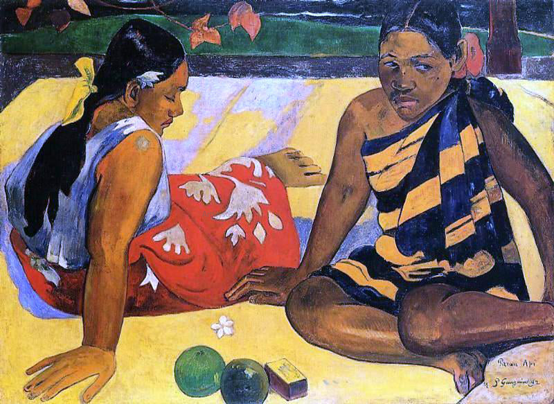 Paul Gauguin Parau api (also known as What News) - Canvas Print