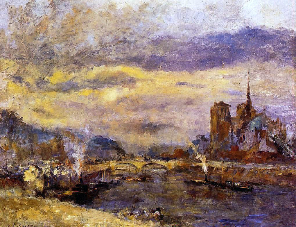 Albert Lebourg Paris, the Seine and Notre-Dame - Canvas Print