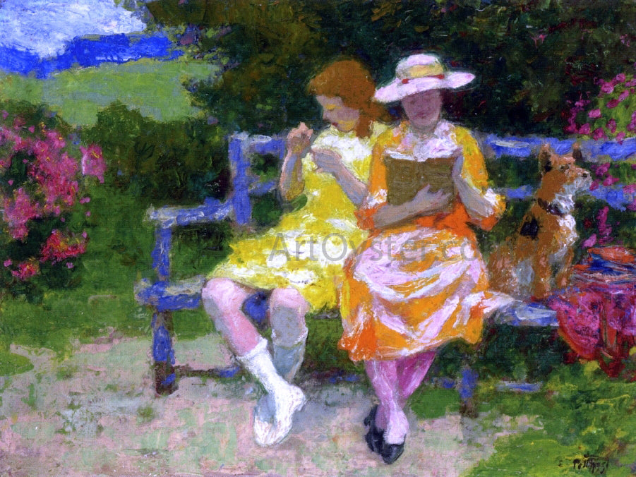 Edward Potthast A Park Bench - Canvas Print