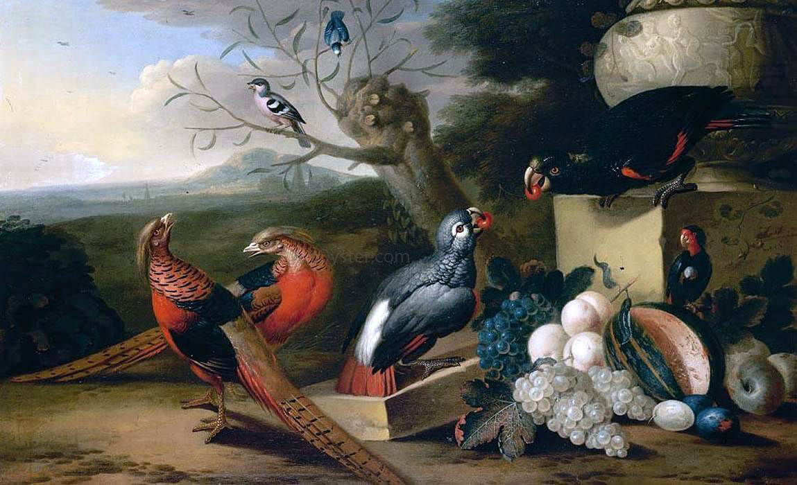 Tobias Stranover Parkland Setting with Birds - Canvas Print