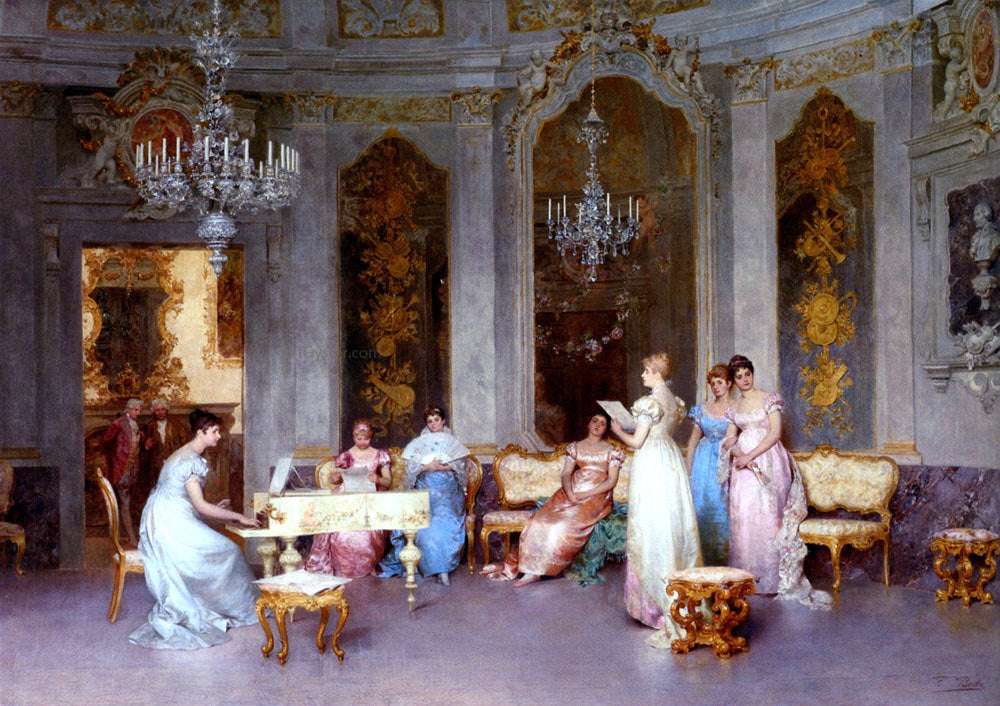 Francesco Beda Parlor Scene - Canvas Print