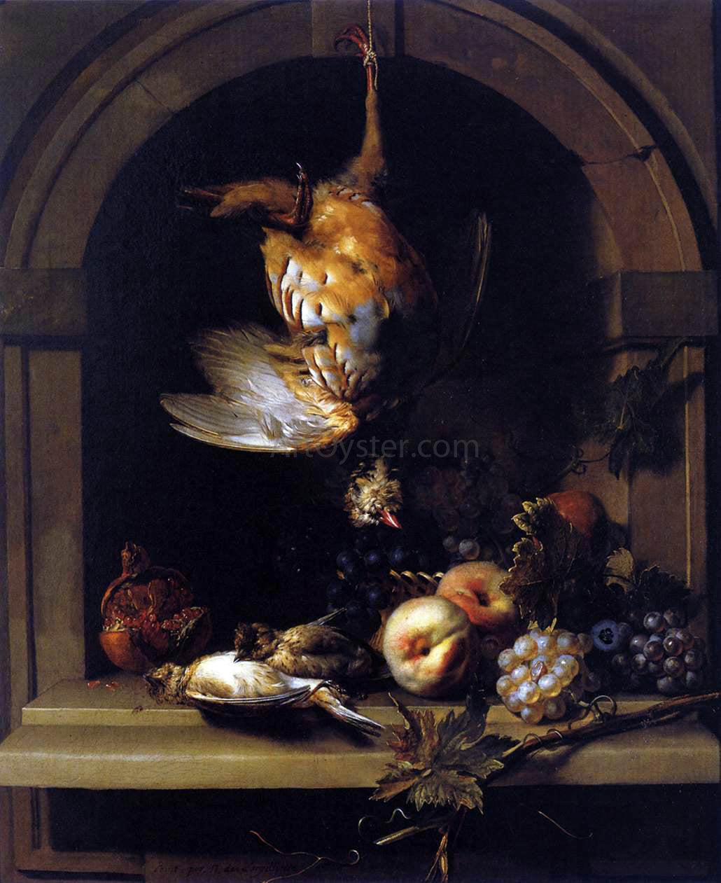 Nicolas De Largilliere Partridge in a Niche - Canvas Print