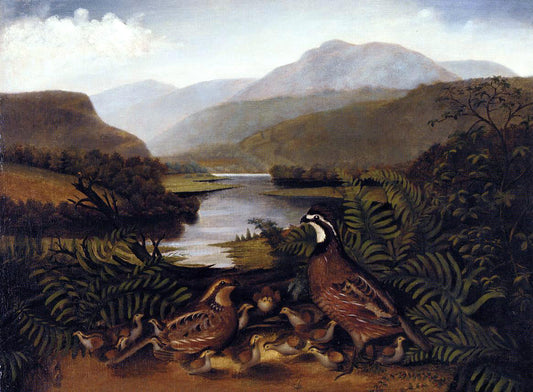 Rubens Peale Partridges in a Landscape - Canvas Print