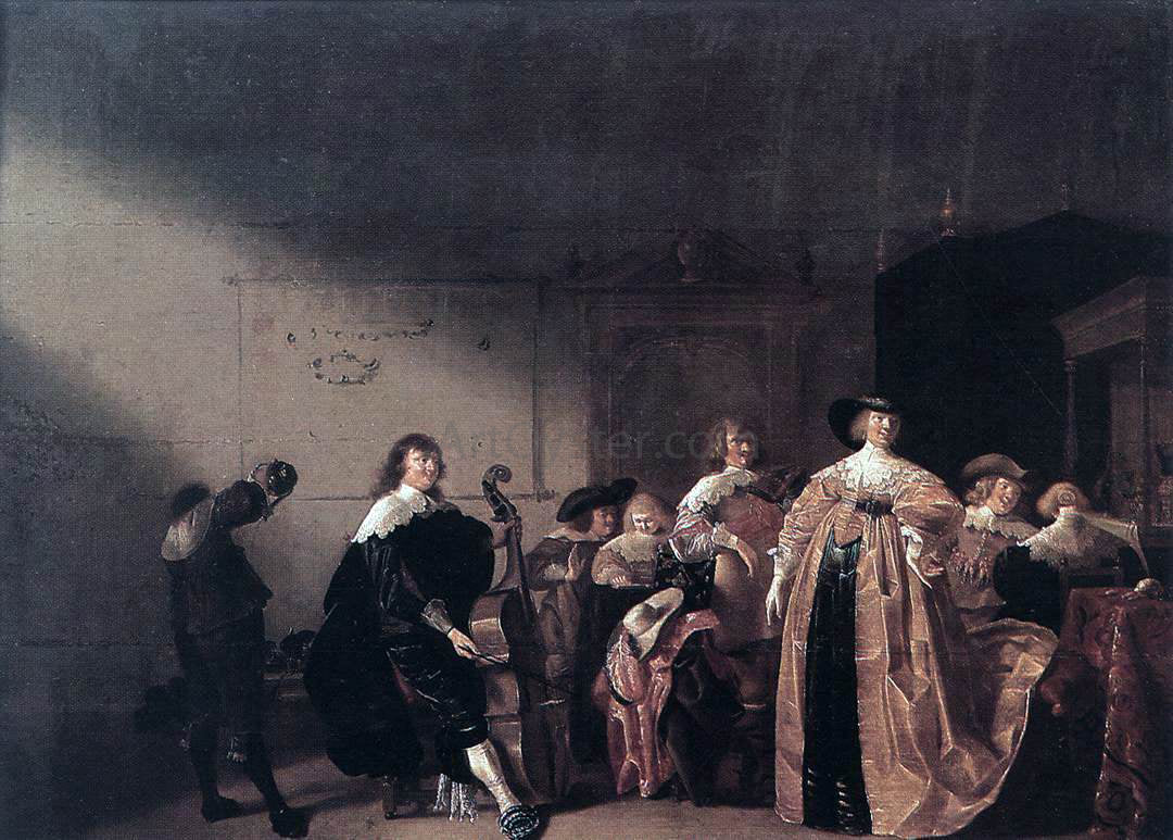 Anthonie Palamedesz Party Scene with Music - Canvas Print