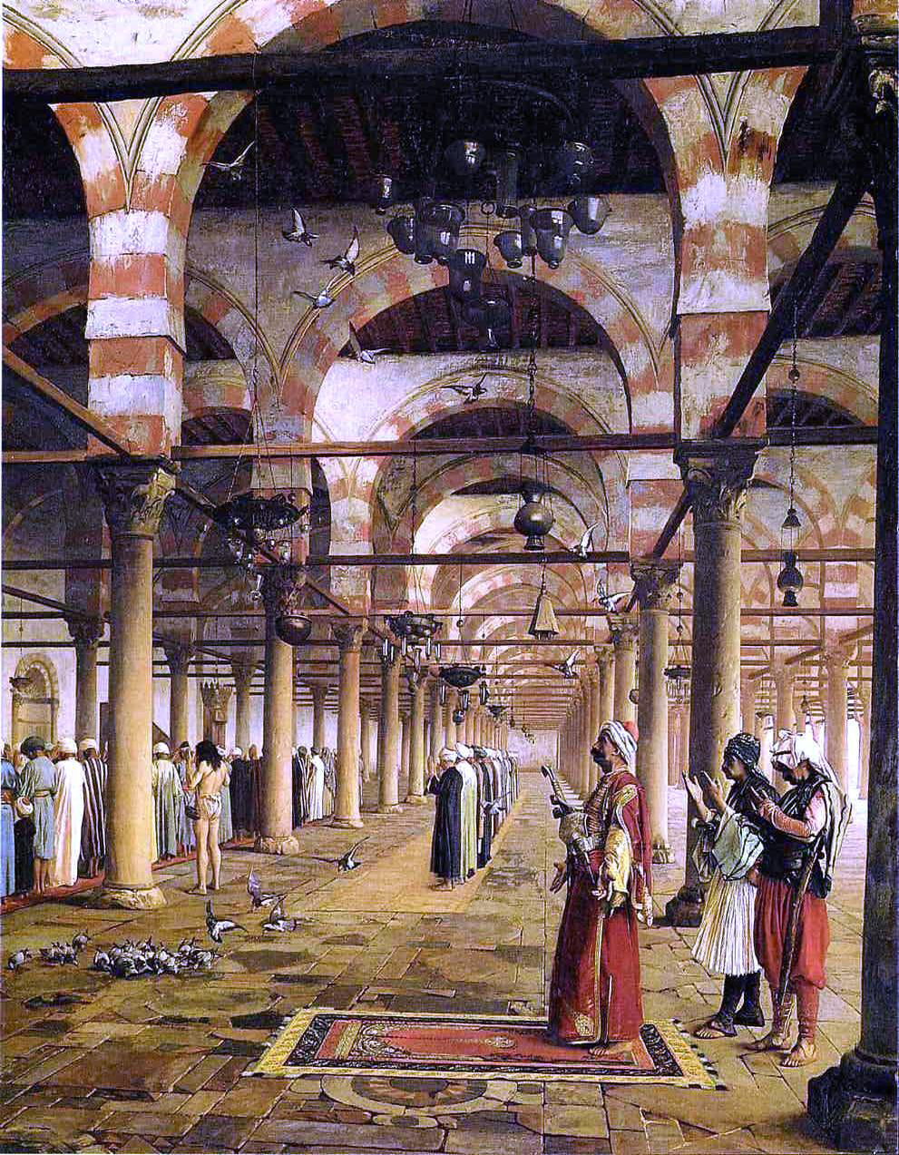 Jean-Leon Gerome Prayer in the Mosque - Canvas Print