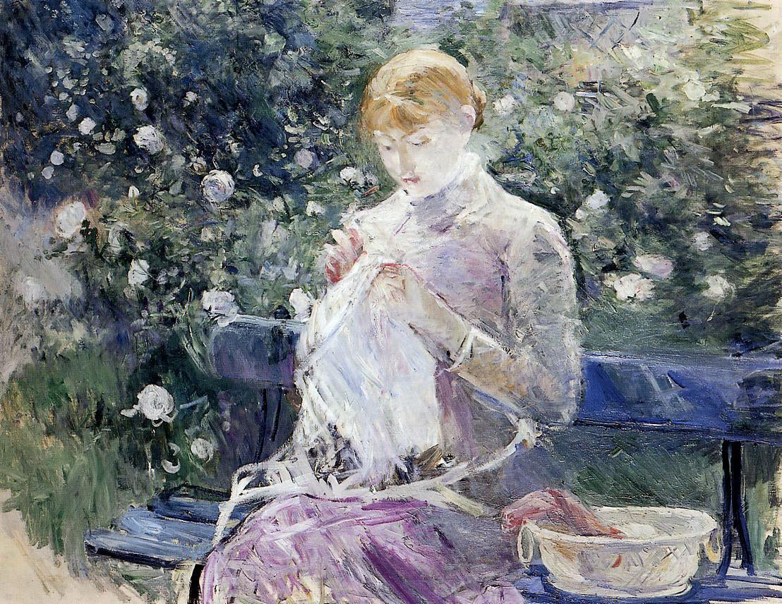 Berthe Morisot Pasie Sewing in the Garden - Canvas Print