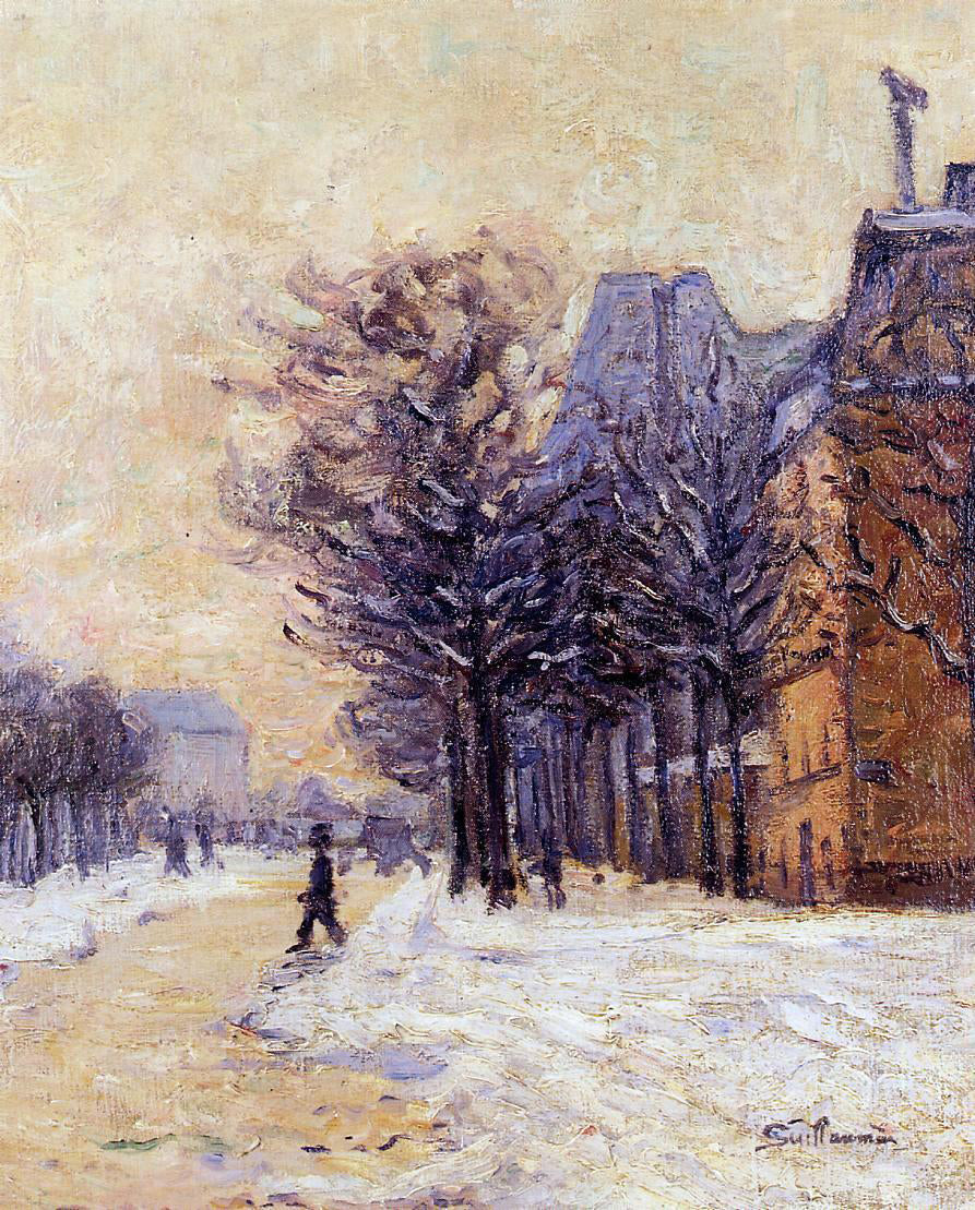 Armand Guillaumin Passers-by in Paris in Winter - Canvas Print