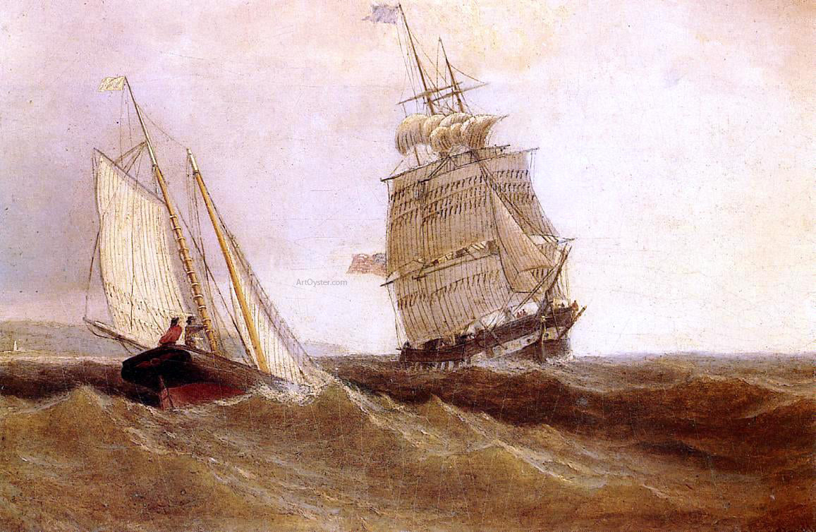 William Bradford Passing Ships - Canvas Print