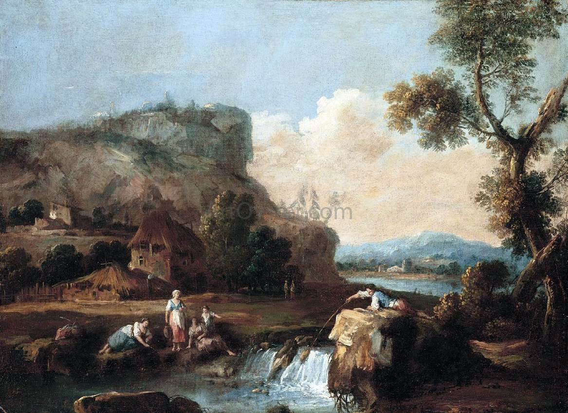Giuseppe Zais Pastoral Landscape - Canvas Print