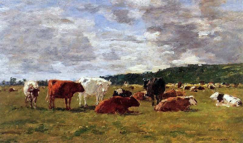 Eugene-Louis Boudin Pasture at Deauville - Canvas Print