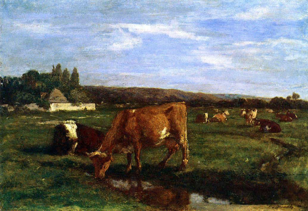 Eugene-Louis Boudin A Pasture in the Touques Valley - Canvas Print