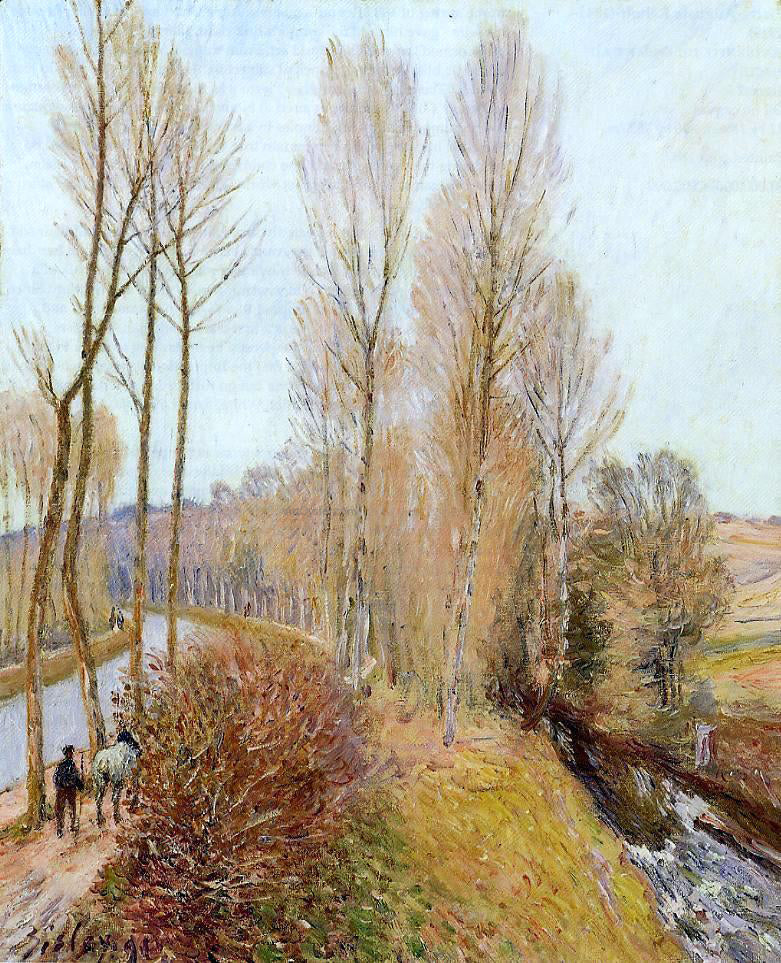 Alfred Sisley Path Along the Loing Canal - Canvas Print