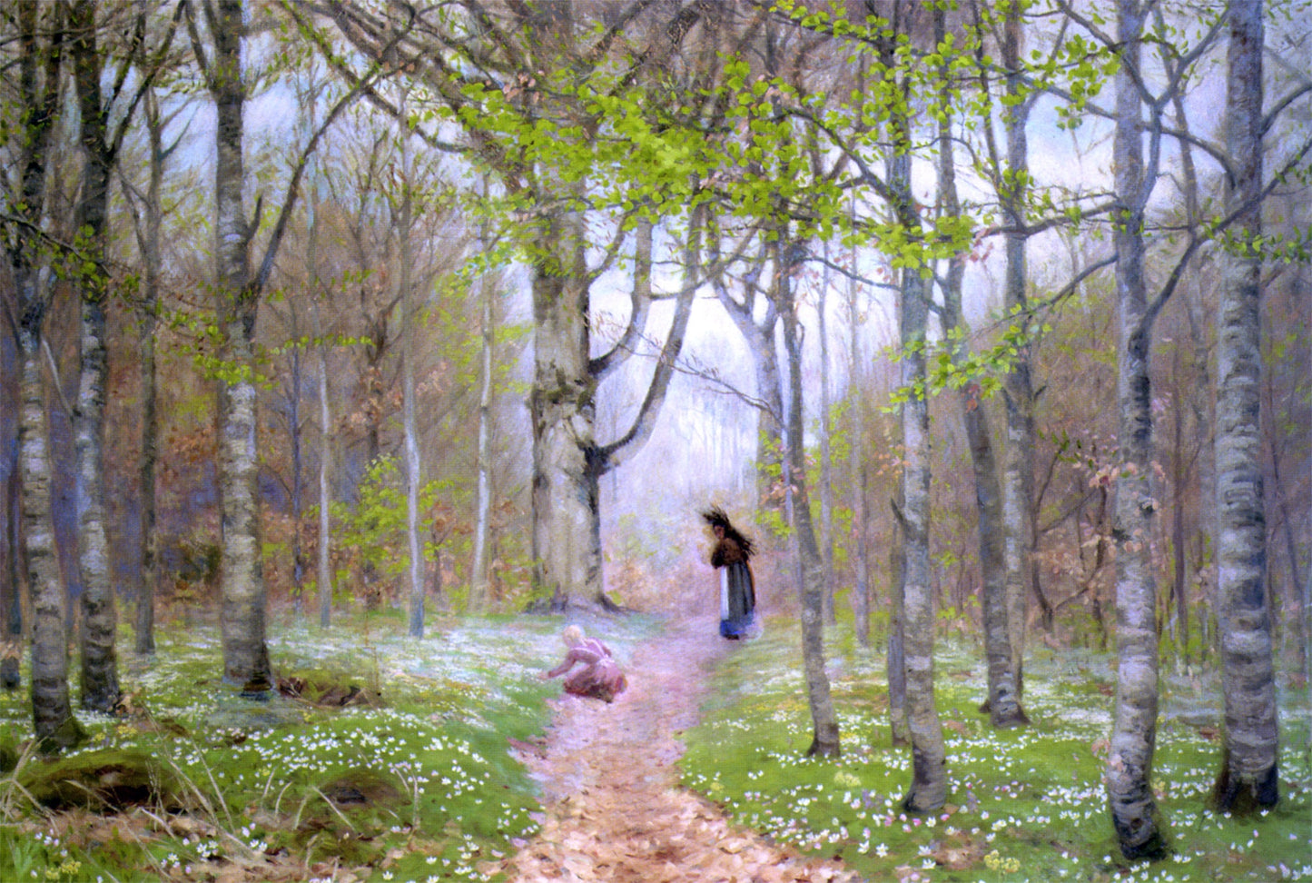 Hans Anderson Brendekilde Path Through the Anemones - Canvas Print