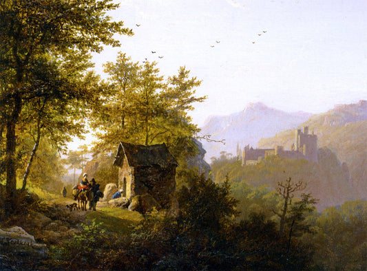 Barend Cornelis Koekkoek Paysage Montagneux Avec Chapelle - Canvas Print