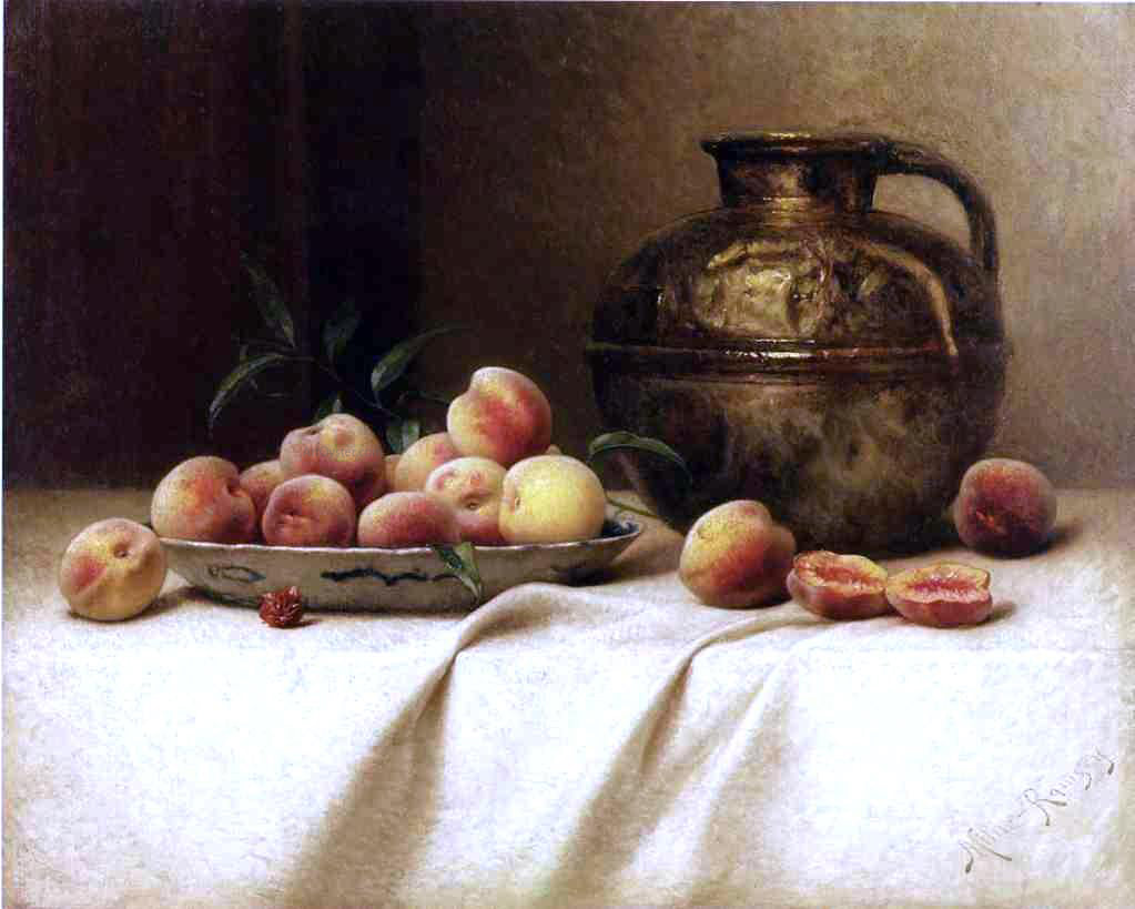 Milne Ramsey Peaches and Brass Jug - Canvas Print