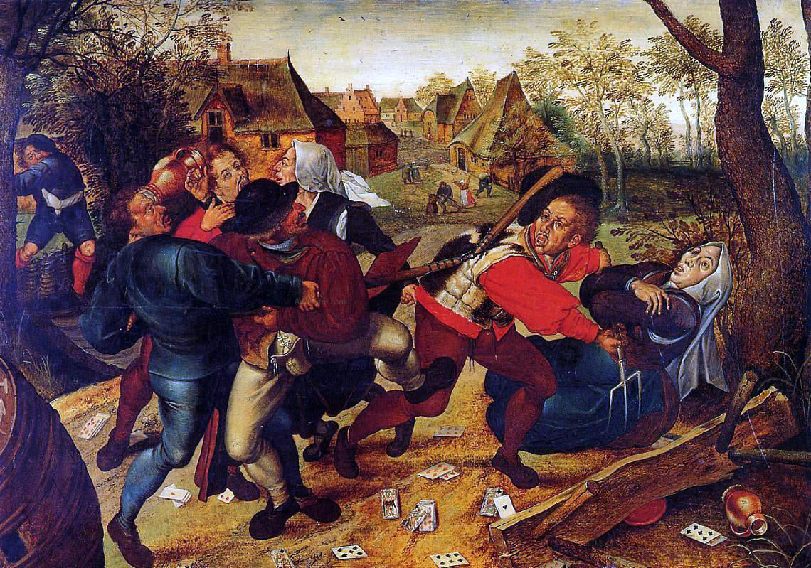 The Younger Pieter Bruegel Peasant Brawl - Canvas Print