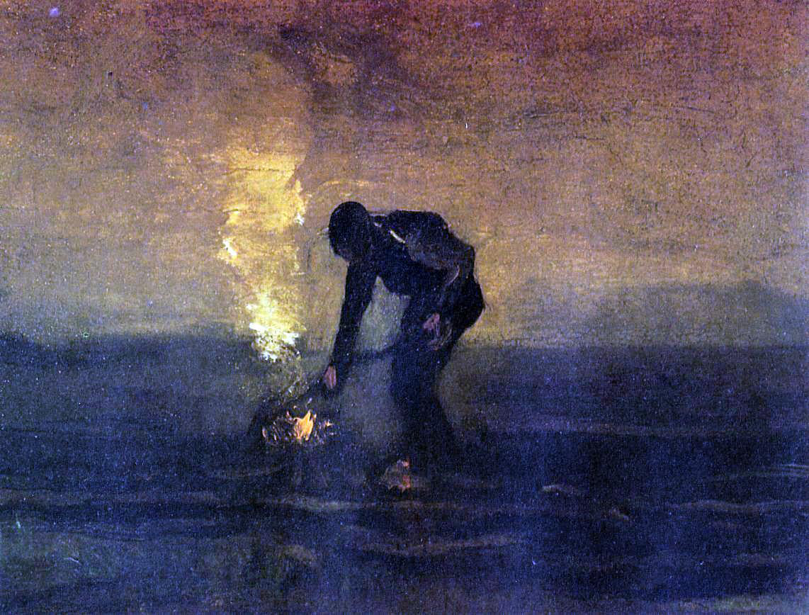 Vincent Van Gogh Peasant Burning Weeds - Canvas Print