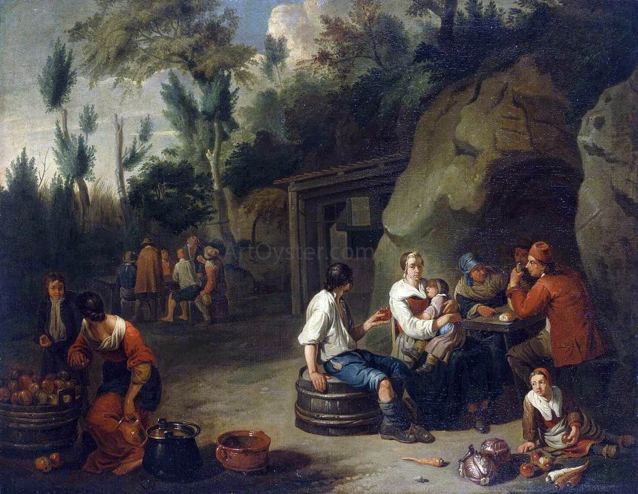 Norbert Van Bloemen Peasant Family Sitting at a Table - Canvas Print