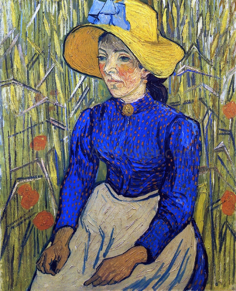 Vincent Van Gogh Peasant Girl with Yellow Straw Hat - Canvas Print
