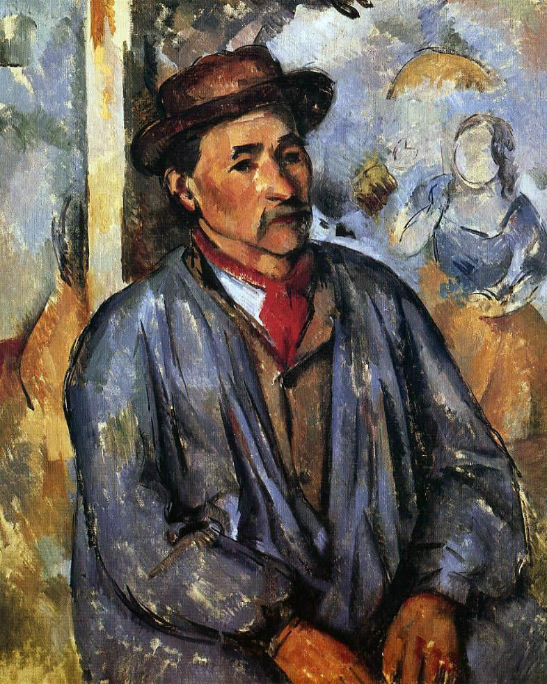 Paul Cezanne Peasant in a Blue Smock - Canvas Print
