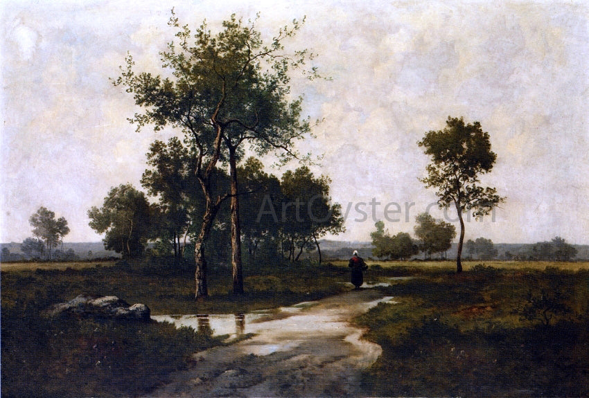 Leon Richet Peasant in a Landscape - Canvas Print