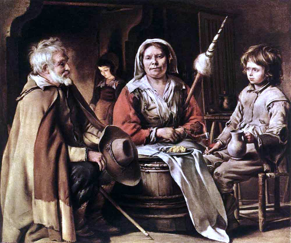 Louis Le Nain Peasant Interior - Canvas Print