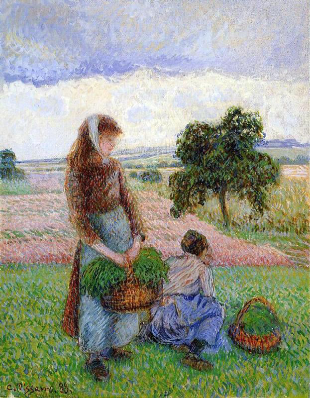 Camille Pissarro Peasant Woman Carrying a Basket - Canvas Print