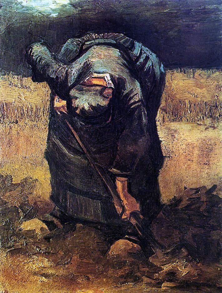 Vincent Van Gogh Peasant Woman Digging - Canvas Print