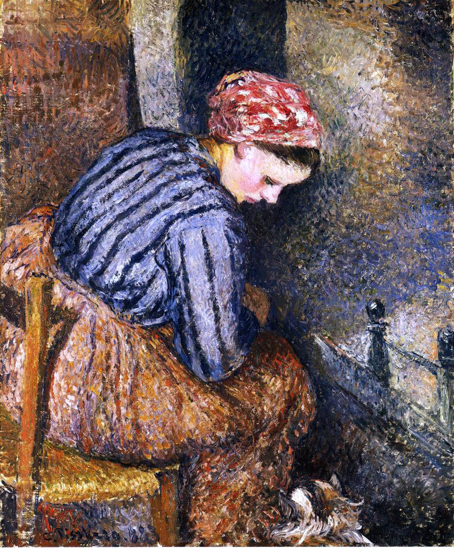 Camille Pissarro Peasant Woman Warming Herself - Canvas Print