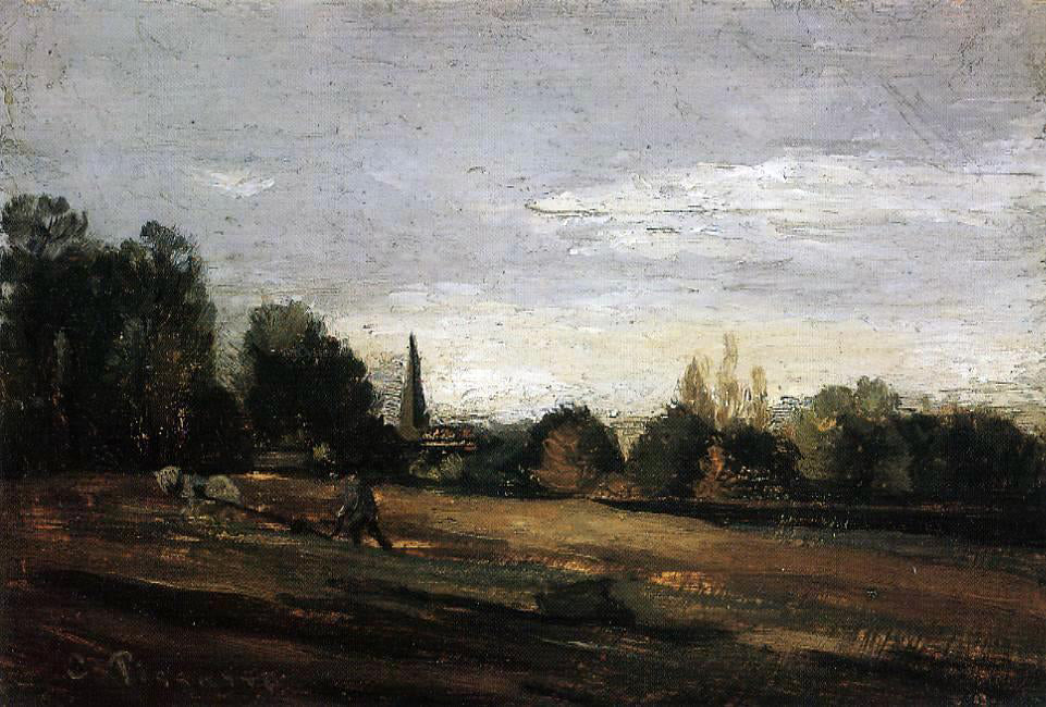 Camille Pissarro Peasant Working in the Fields - Canvas Print