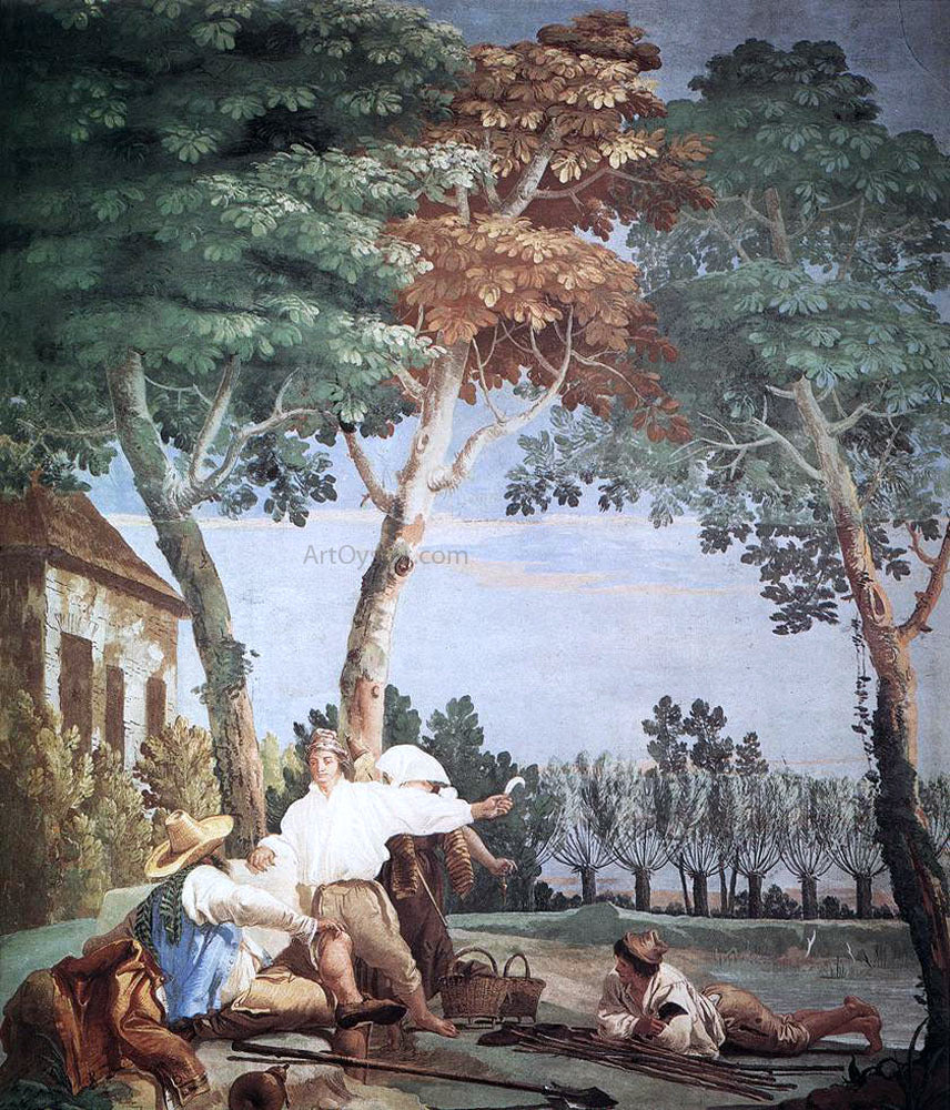 Giovanni Domenico Tiepolo Peasants at Rest - Canvas Print