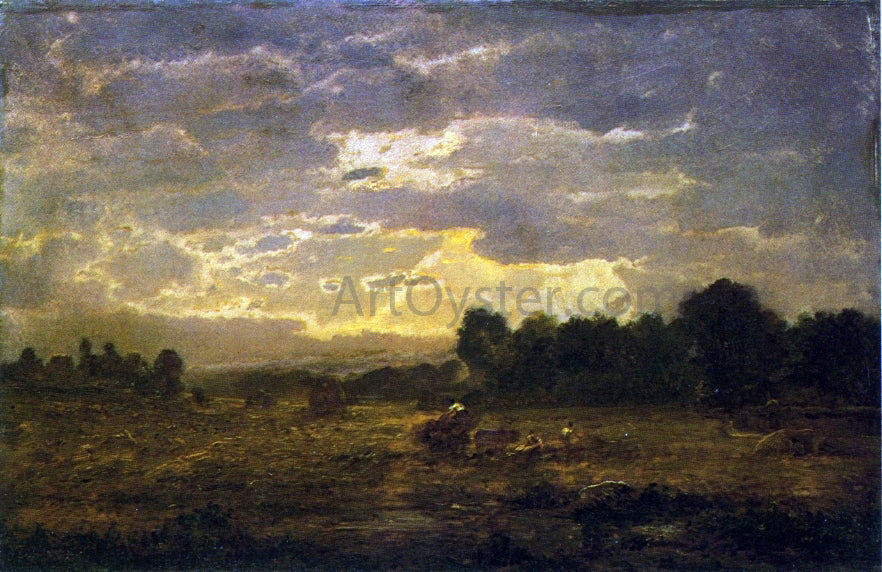 Theodore Rousseau Peasants Harvesting - Canvas Print