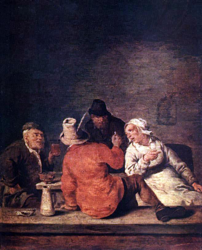 Jan Miense Molenaer Peasants in the Tavern - Canvas Print